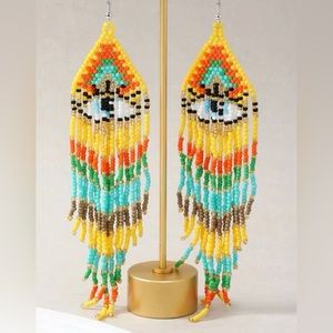 🆕 Beaded, eye drop earrings